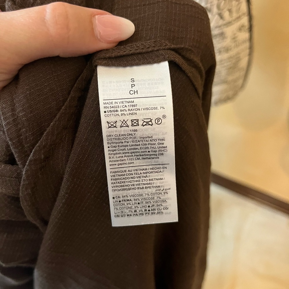 NWT Banana Republic Long Sleeve “Gauze Shirt Dress” (#743525), Espresso, Small - Picture 8 of 12